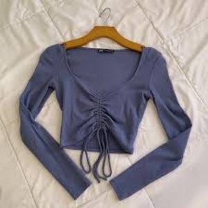 Zara Synched Blue Crop Top